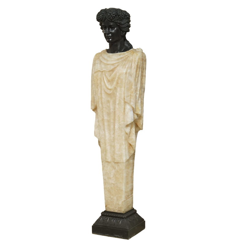 Greek Female Marble Floor Sculpture