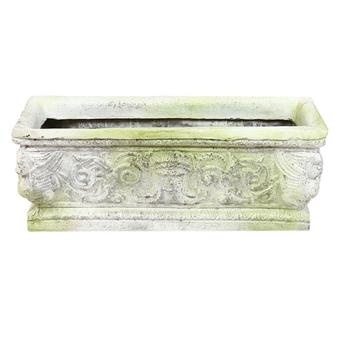 Greenman Rectangular Garden Urn Front View
