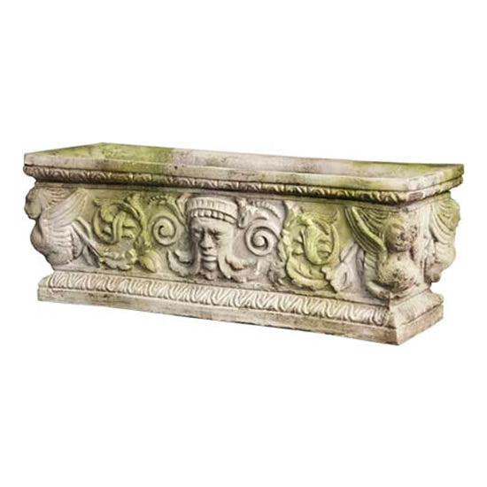 Greenman Rectangular Garden Urn