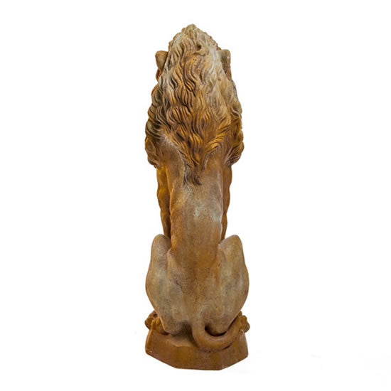 Guardian Lion Garden Statue- Rear View