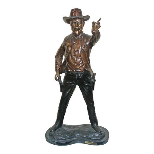 Gun Smoke Bronze Cowboy Sculpture