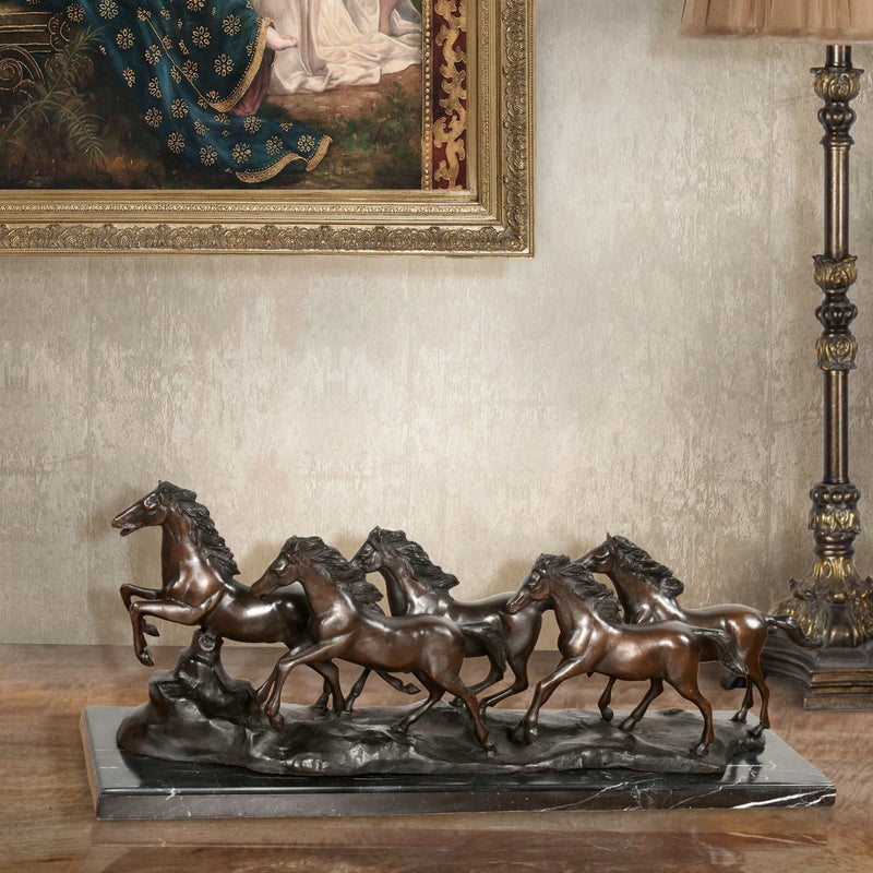 Stampeding Horses Bronze Sculpture