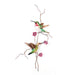 Ruby Throated Hummingbirds on Flower Branch Metal Wall Art
