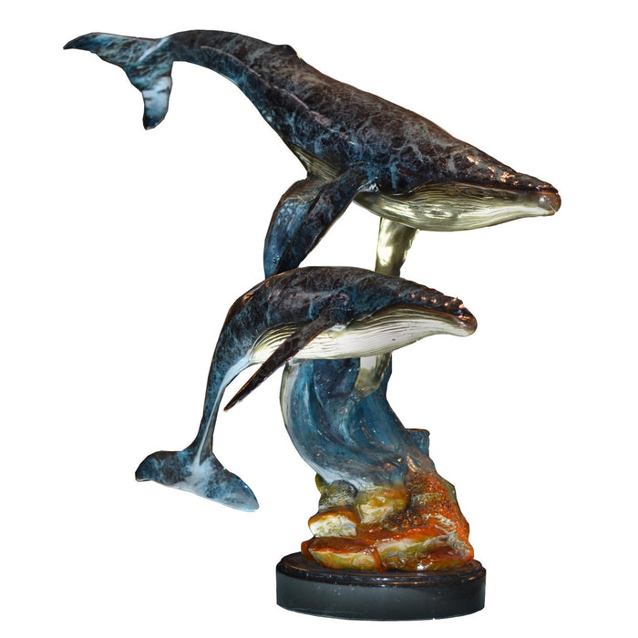 Humpback Whale Tabletop Bronze Sculpture