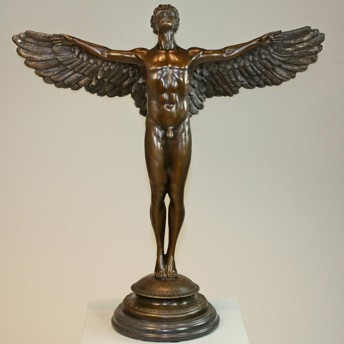 Iccarus Bronze Sculpture on Marble Base