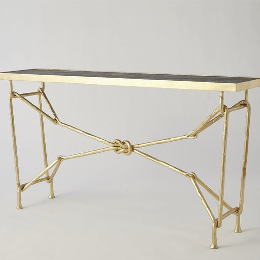 Industrial Knot Console Table Gold Finish