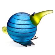 Kiwi Bird Paperweight Blue Glass