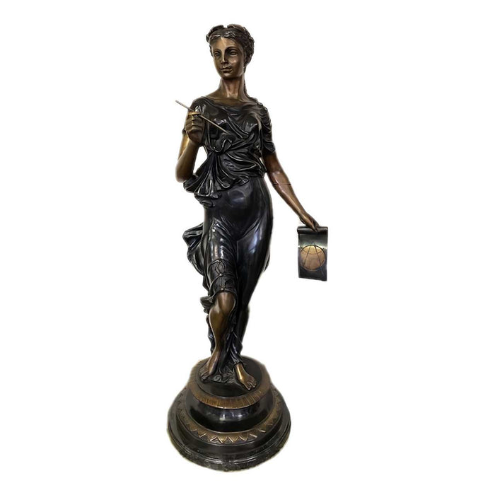 Lady Astrology with Map Bronze Sculpture