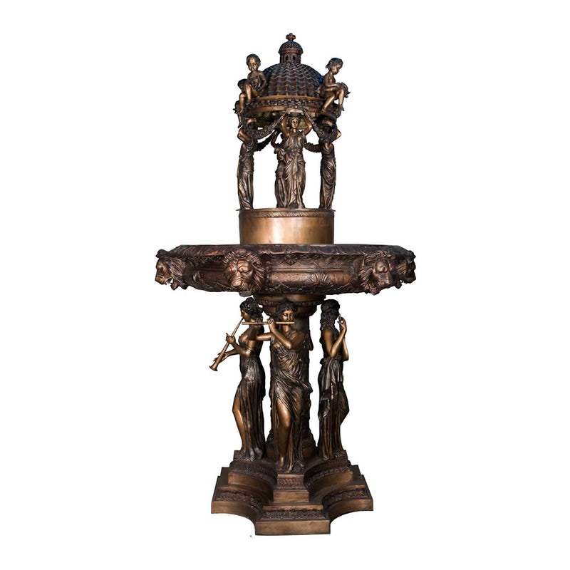 Lady Musician Bronze Dome Fountain