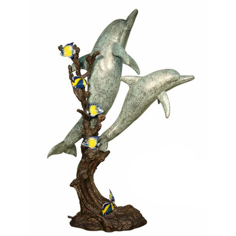 Dolphins & Tropical Fish Bronze Fountain