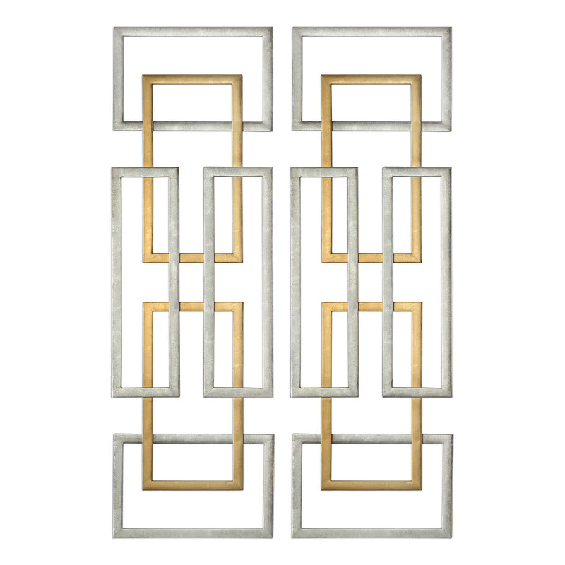 Layered Rectangles Metal Wall Art Set of 2