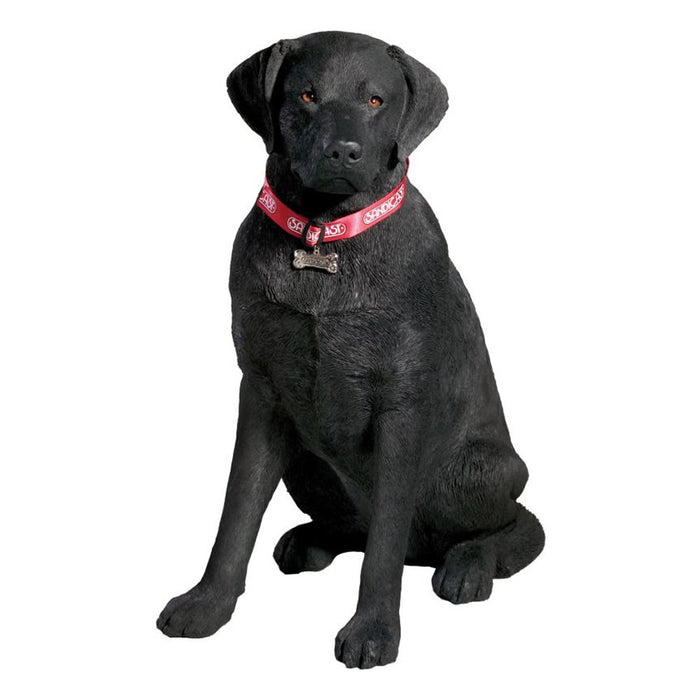 Life-Size Black Labrador Retriever Dog Statue