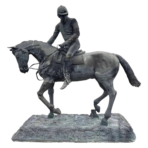 Bronze Jockey on Horse Sculpture