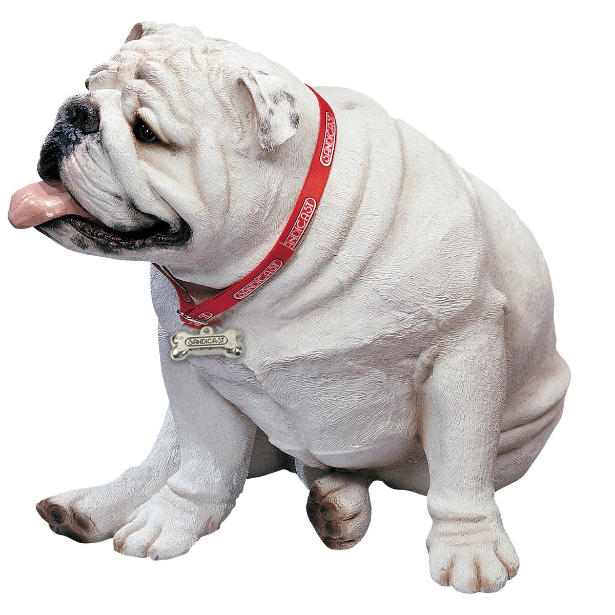 153 Budi Basa dog Bartholomew座高 31センチサイズ Life-Size-White-Bulldog-