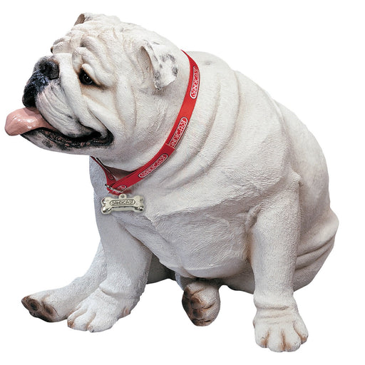Life Size White Bulldog Statue
