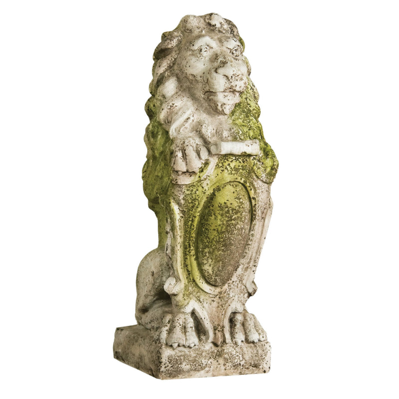 Lion with Shield Garden Statue