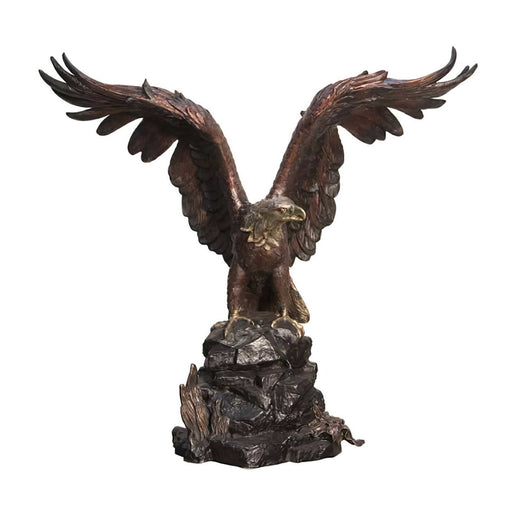 Bronze Majestic Eagle on Rock Sculpture