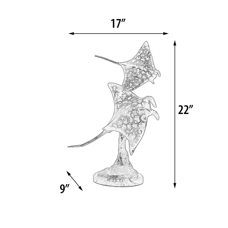 Manta Rays Tabletop Bronze Sculpture