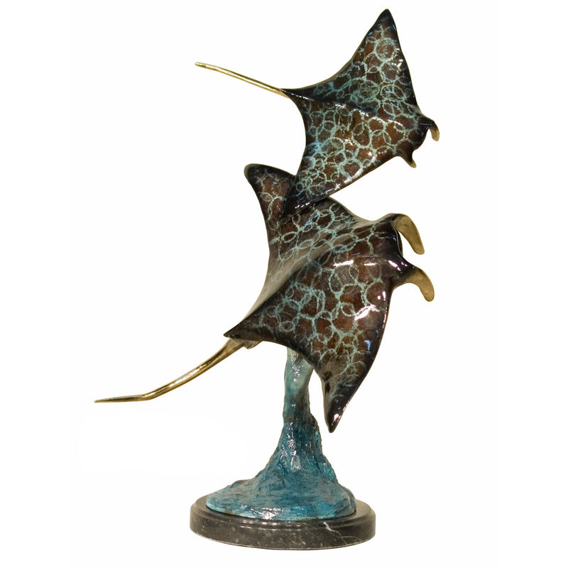 Manta Rays Tabletop Bronze Sculpture