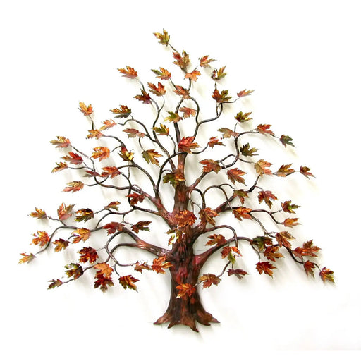 Maple Tree With Autumn Leaves Metal Wall Art