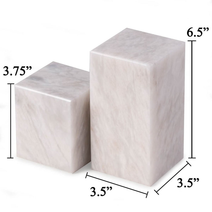 Marble Cube Design Bookends Set