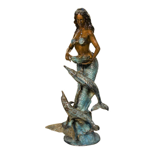 Mermaid with Dolphins Bronze Fountain