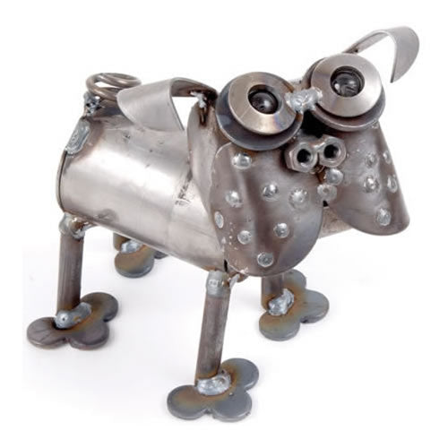 Mini Pug Metal Dog Statue by Yardbirds