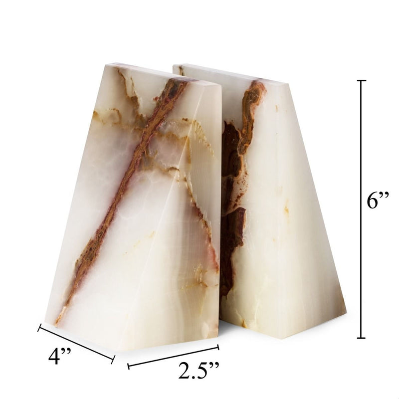 Marble Wedge Bookends- Multiple Color Options
