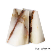 Molted Onyx Marble Bookends