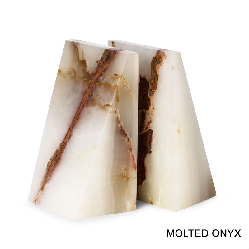 Molted Onyx Marble Bookends