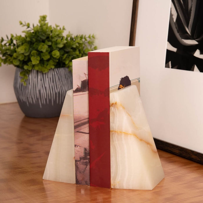 Molted Onyx Marble Bookends