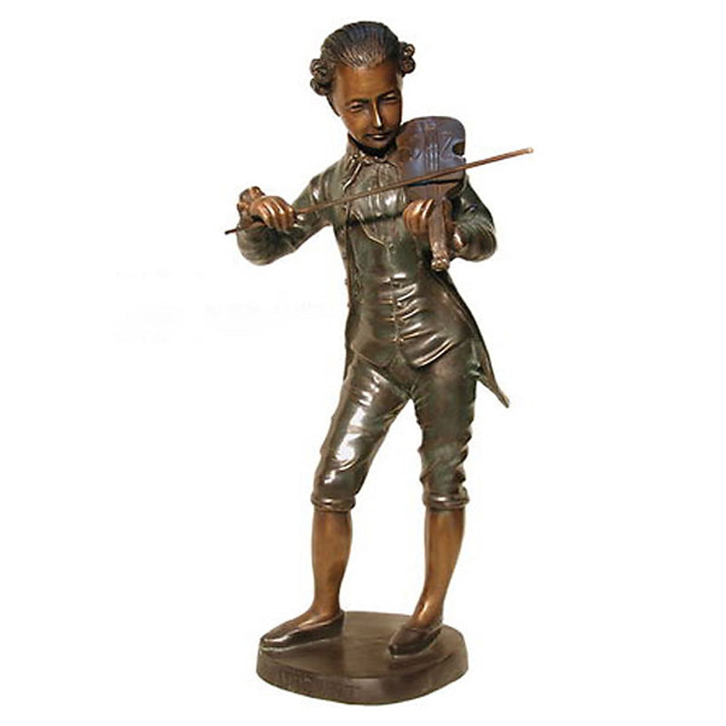 Mozart Playing Violin Bronze Sculpture