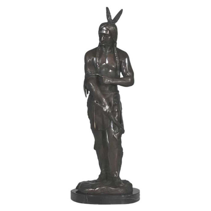 Native American Indian Warrior Bronze Sculpture