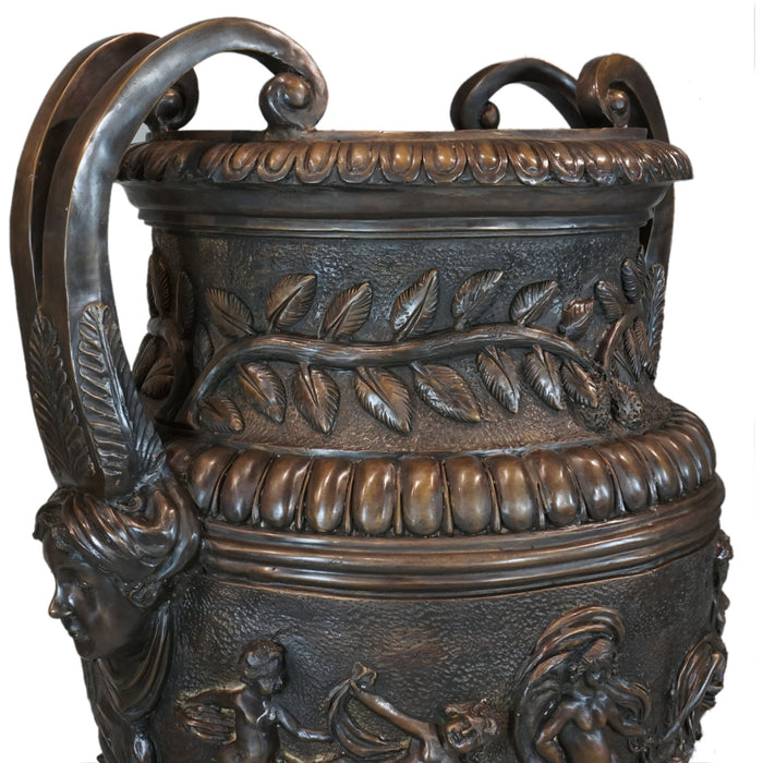 Ornate Bronze Cherub Urn