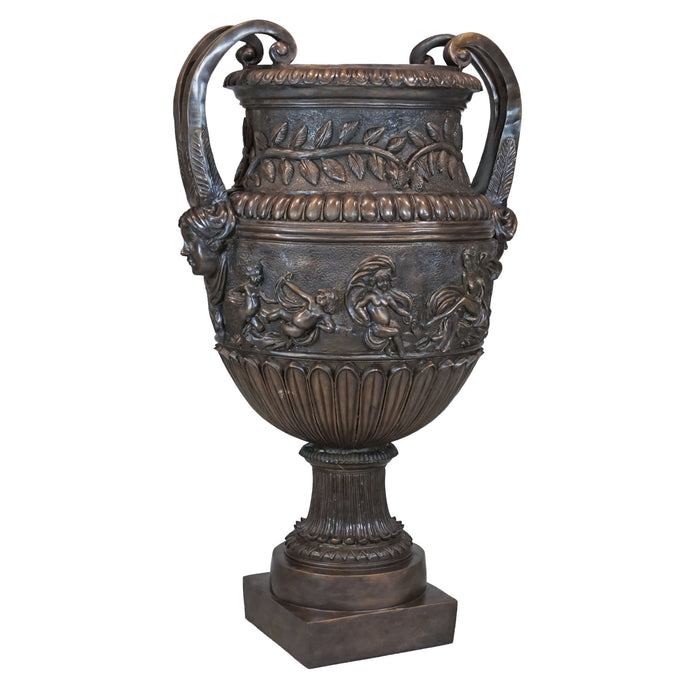 Ornate Bronze Cherub Urn