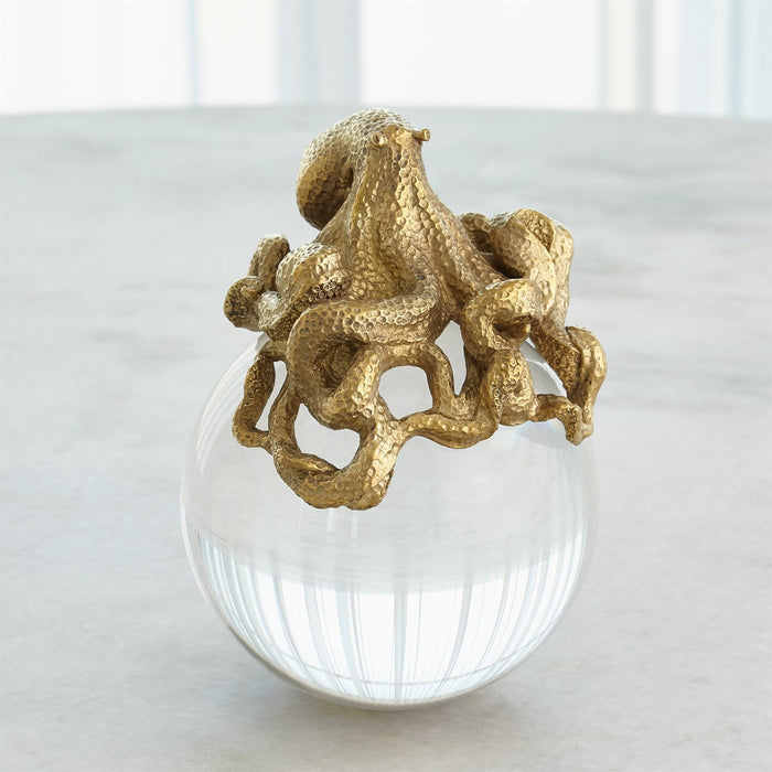Octopus On Orb Sculpture 3