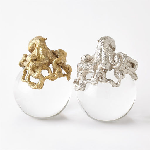 Octopus On Orb Sculpture