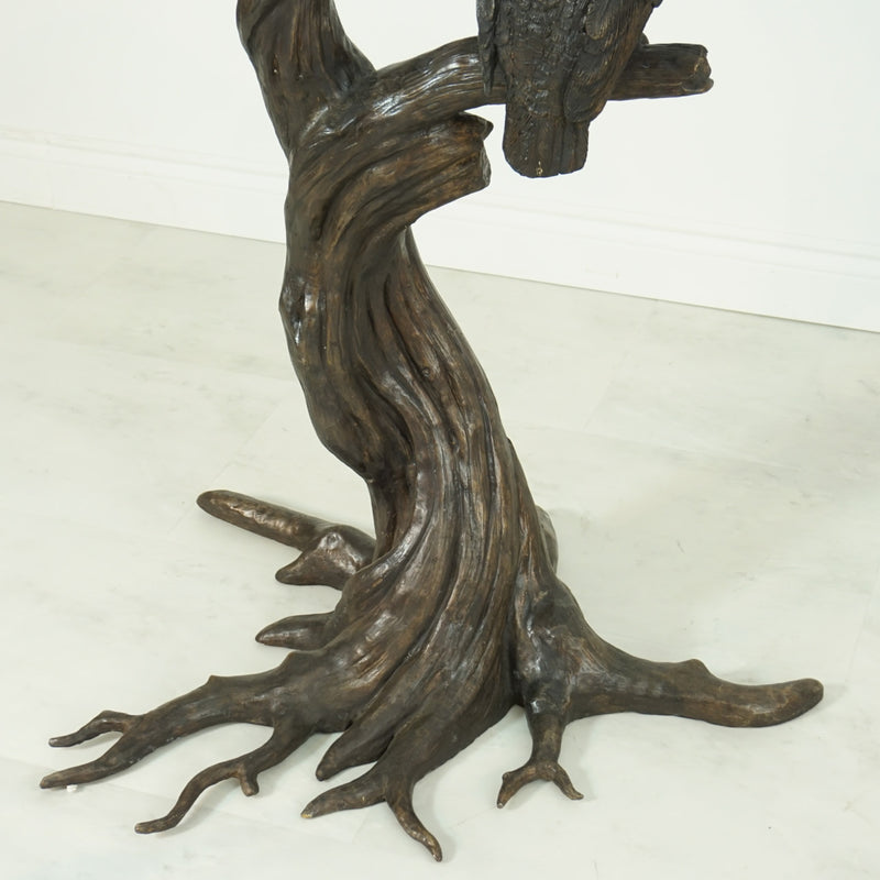 Owls on Tree Branches Bronze Sculpture
