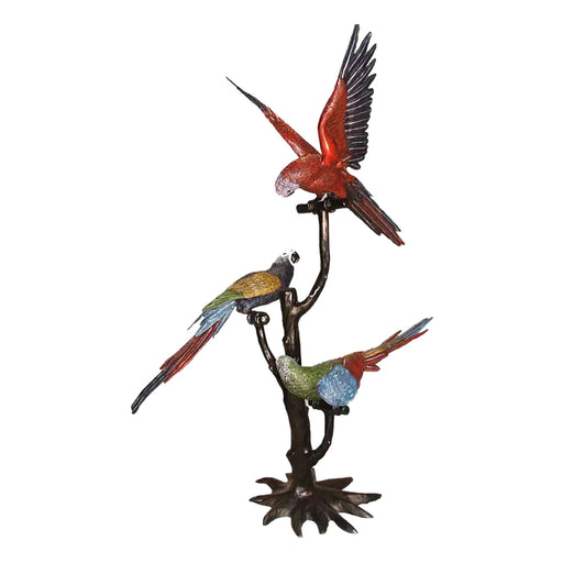 Parrots On Tree Bronze Sculpture