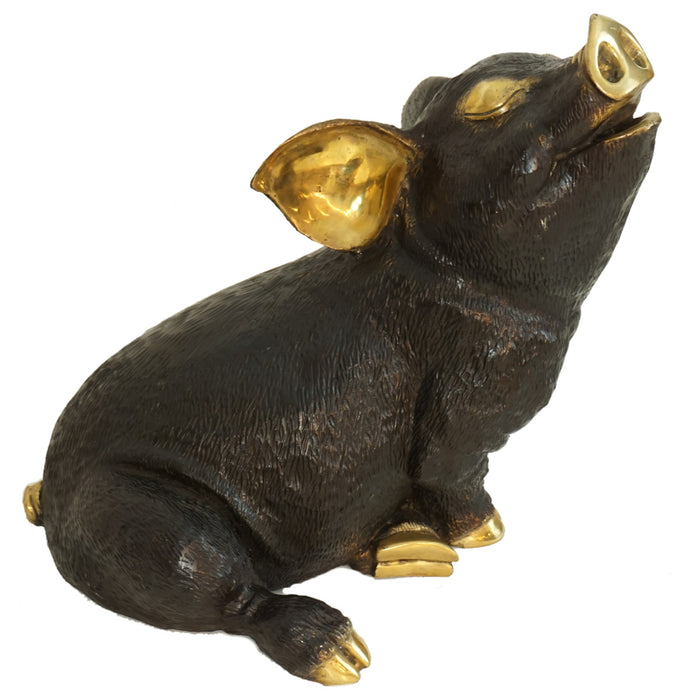 Pig Sculpture- Gold & Bronze