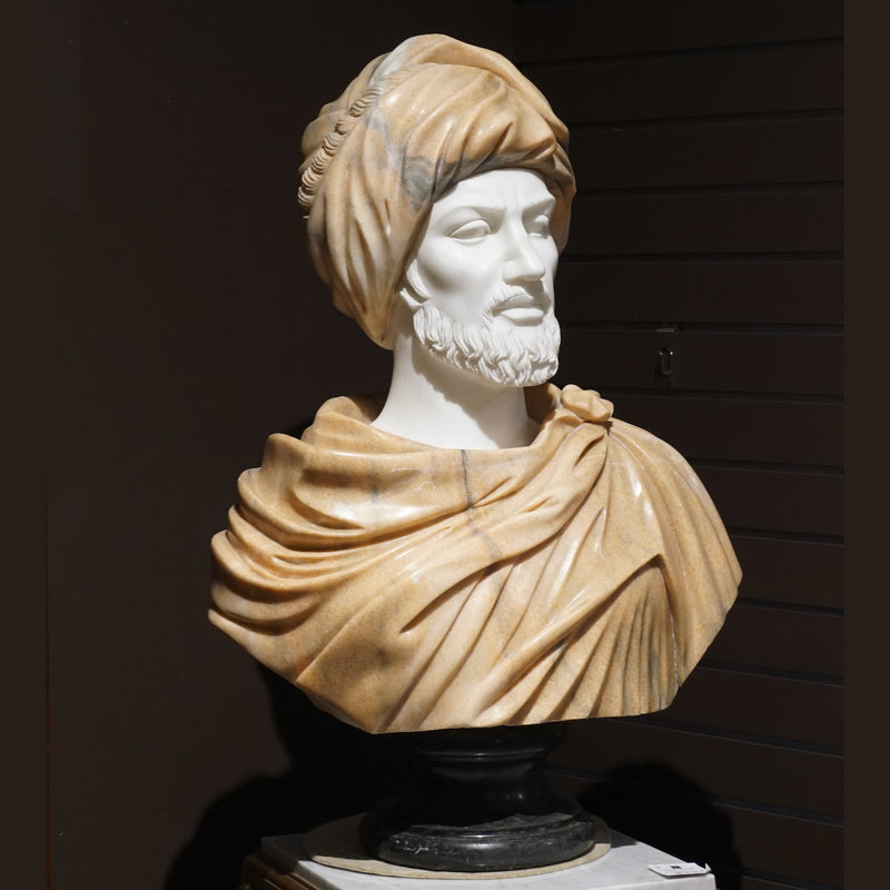 Portrait Bust of Man with Turban-Marble