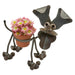 Happy Puppy Metal Flower Pot Holder by Yardbirds