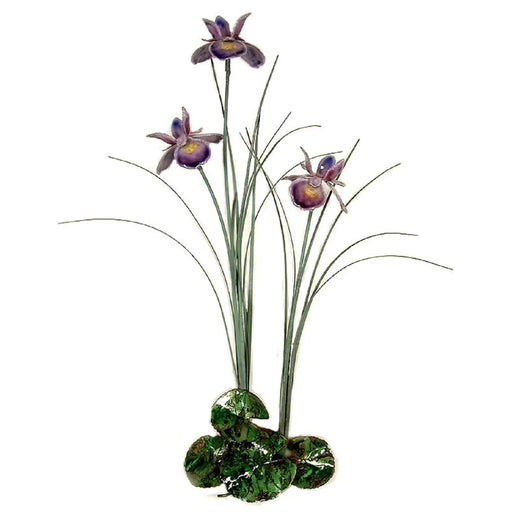 Triple Purple Iris Flower Metal Wall Art