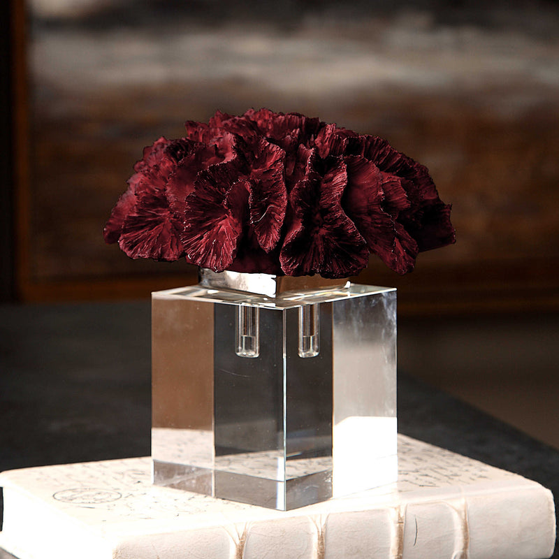 Faux Red Coral Sculpture