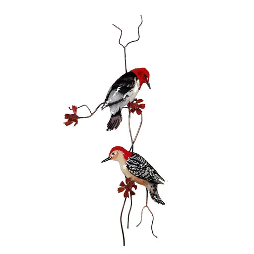 Red Headed- Red Bellied Woodpeckers Metal Wall Art