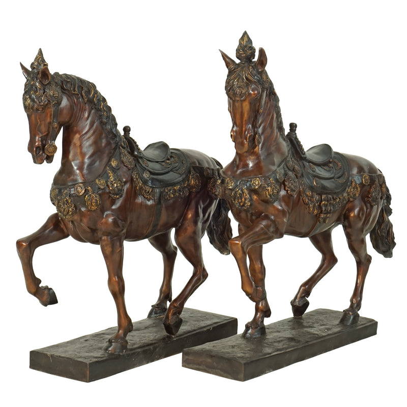Royal Arabian Horse Bronze Sculpture Set