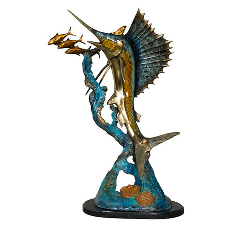Sailfish Bronze Sculpture on Marble Base