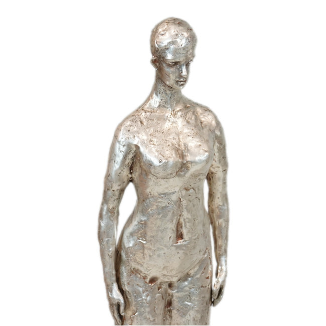 Silver Man & Woman Sculpture Pair