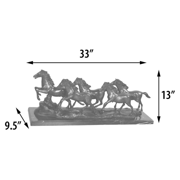 Stampeding Horses Bronze Sculpture