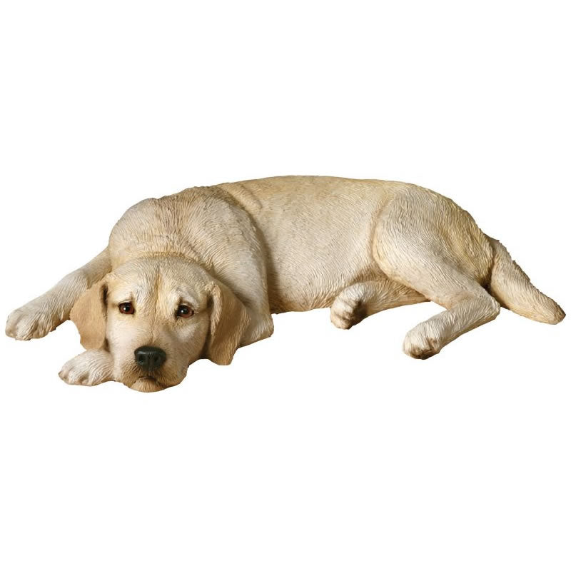 Sandicast Yellow Labrador Retriever Dog Statue- Lying